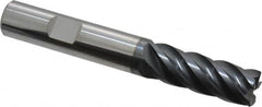Iscar - 1/2", 5 Flute, Solid Carbide, Corner Chamfer End Mill - 3-1/2" OAL, 1-1/4" LOC - Americas Industrial Supply