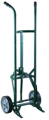 Drum Truck - Dual Handle - 1200 lb Capacity - Replaceable Chime Hook and Lifting Toes - Spring loaded swing axle - 62" H x 23" W - Americas Industrial Supply