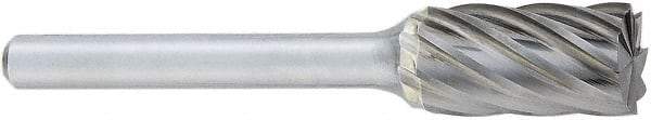 OSG - 8mm Cut Diam, 6mm Shank Diam, Cylinder Head Fluted Cut Burr - Carbide, Flat End, 19mm LOC, 50mm OAL - Americas Industrial Supply
