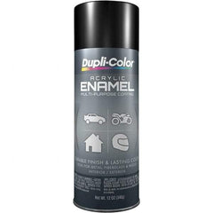 Dupli-Color - Black, Gloss, Acrylic Enamel Spray Paint - 12 to 14 Sq Ft per Can, 12 oz Container - Americas Industrial Supply