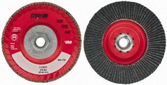 Camel Grinding Wheels - 60 Grit, 5" Disc Diam, 5/8-11 Center Hole, Type 27 Zirconia Alumina Flap Disc - 12,200 Max RPM, Poly Cotton Backing, Arbor Attaching System, Coated - Americas Industrial Supply