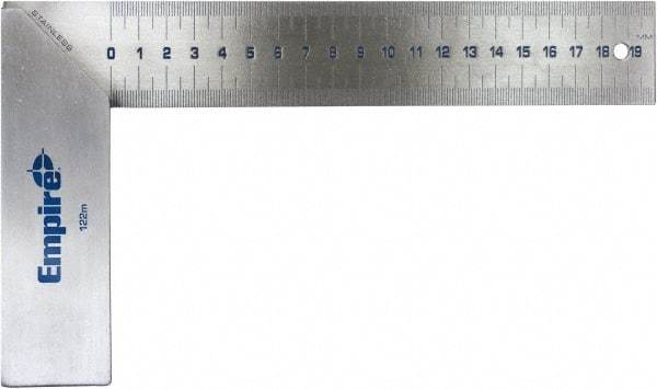 Empire Level - 8" Blade Length, 5-1/8" Base Length Stainless Steel (Blade) & Aluminum Square - Americas Industrial Supply