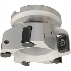 Iscar - 5 Inserts, 80mm Cut Diam, 27mm Arbor Diam, 16.3mm Max Depth of Cut, Indexable Square-Shoulder Face Mill - 0/90° Lead Angle, 50mm High, H490 AN.X 17 Insert Compatibility, Through Coolant, Series Helido - Americas Industrial Supply