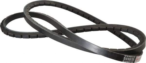 Browning - Section 5VX, 5/8" Wide, 67" Outside Length, Gripnotch V-Belt - Rubber Compound, 358 Gripnotch, No. 5VX670 - Americas Industrial Supply