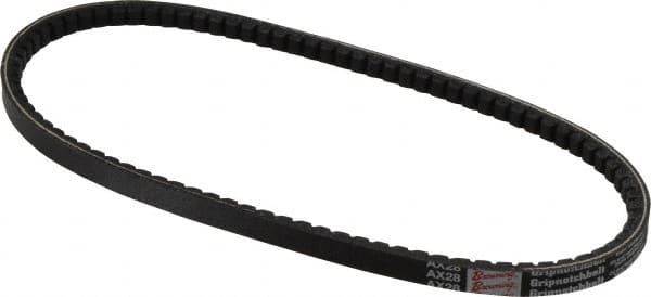 Browning - Section AX, 1/2" Wide, 30" Outside Length, Gripnotch V-Belt - Rubber Compound, Gripnotch, No. AX28 - Americas Industrial Supply