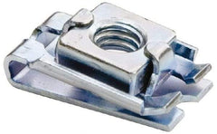 Made in USA - 5/16-18 Screw, 0.096 to 0.141" Thick, Spring Steel U Nut Retainer - 1/2" Center Edge, Zinc-Plated Finish - Americas Industrial Supply