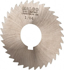 Made in USA - 3" Diam x 1/64" Blade Thickness x 1" Arbor Hole Diam, 34 Tooth Slitting and Slotting Saw - Arbor Connection, Right Hand, Uncoated, High Speed Steel, Concave Ground, Contains Keyway - Americas Industrial Supply