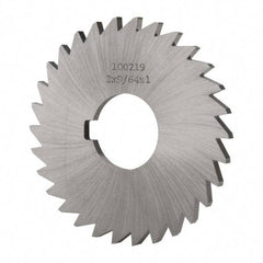 Made in USA - 3" Diam x 9/64" Blade Thickness x 1" Arbor Hole Diam, 30 Tooth Slitting and Slotting Saw - Arbor Connection, Right Hand, Uncoated, High Speed Steel, Concave Ground, Contains Keyway - Americas Industrial Supply