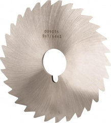 Made in USA - 5" Diam x 7/64" Blade Thickness x 1" Arbor Hole Diam, 40 Tooth Slitting and Slotting Saw - Arbor Connection, Right Hand, Uncoated, High Speed Steel, Concave Ground, Contains Keyway - Americas Industrial Supply