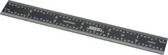 SPI - 6" Long, 1/64, 1/50, 1/32, 1/10" Graduation, Rigid Steel Rule - 3R Graduation Style, 3/4" Wide, Black, Black Chrome Finish - Americas Industrial Supply