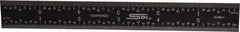 SPI - 6" Long, 1/64, 1/32" and 0.5, 1mm Graduation, Rigid Steel Rule - English/Metric Graduation Style, 3/4" Wide, Black, Black Chrome Finish - Americas Industrial Supply