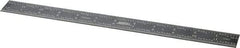 SPI - 12" Long, 1/100, 1/64, 1/32, 1/10" Graduation, Rigid Steel Rule - 5R Graduation Style, 1" Wide, Black, Black Chrome Finish - Americas Industrial Supply