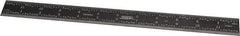 SPI - 12" Long, 1/100, 1/64, 1/50, 1/32" Graduation, Rigid Steel Rule - 16R Graduation Style, 1" Wide, Black, Black Chrome Finish - Americas Industrial Supply