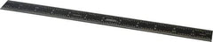 SPI - 12" Long, 1/64, 1/32" and 0.5, 1mm Graduation, Rigid Steel Rule - English/Metric Graduation Style, 1" Wide, Black, Black Chrome Finish - Americas Industrial Supply