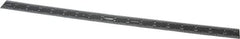 SPI - 18" Long, 1/64, 1/50, 1/32, 1/10" Graduation, Rigid Steel Rule - 3R Graduation Style, 1-1/8" Wide, Black, Black Chrome Finish - Americas Industrial Supply
