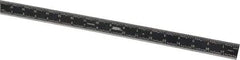 SPI - 18" Long, 1/64, 1/32, 1/16, 1/8" Graduation, Rigid Steel Rule - 4R Graduation Style, 1-1/8" Wide, Black, Black Chrome Finish - Americas Industrial Supply