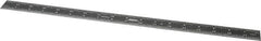 SPI - 18" Long, 1/100, 1/64, 1/32, 1/10" Graduation, Rigid Steel Rule - 5R Graduation Style, 1-1/8" Wide, Black, Black Chrome Finish - Americas Industrial Supply