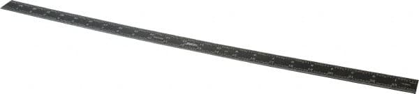 SPI - 24" Long, 1/100, 1/64, 1/50, 1/32" Graduation, Rigid Steel Rule - 16R Graduation Style, 1-1/8" Wide, Black, Black Chrome Finish - Americas Industrial Supply