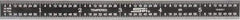 SPI - 6" Long, 1/100, 1/64, 1/32, 1/10" Graduation, Flexible Steel Rule - 5R Graduation Style, 1/2" Wide, Black, Black Chrome Finish - Americas Industrial Supply