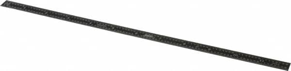 SPI - 12" Long, 1/100, 1/64, 1/50, 1/32" Graduation, Flexible Steel Rule - 16R Graduation Style, 1/2" Wide, Black, Black Chrome Finish - Americas Industrial Supply