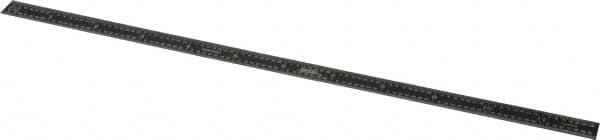 SPI - 12" Long, 1/64, 1/32" and 0.5, 1mm Graduation, Flexible Steel Rule - English/Metric Graduation Style, 1/2" Wide, Black, Black Chrome Finish - Americas Industrial Supply