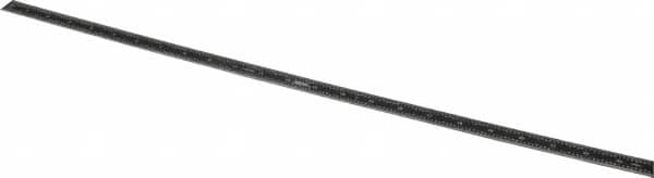 SPI - 24" Long, 1/64, 1/32, 1/16, 1/8" Graduation, Flexible Steel Rule - 4R Graduation Style, 3/4" Wide, Black, Black Chrome Finish - Americas Industrial Supply