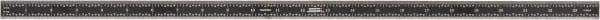 SPI - 24" Long, 1/64, 1/32" and 0.5, 1mm Graduation, Flexible Steel Rule - English/Metric Graduation Style, 3/4" Wide, Black, Black Chrome Finish - Americas Industrial Supply