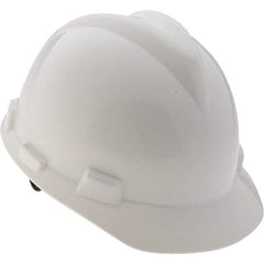 MSA - Hard Hat - LRG WHT W/RATCH SUSP FAS-TRAC V-GARD HARD HAT - Americas Industrial Supply