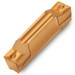 Grooving Insert: TDFTT TT5100, Solid Carbide TiN, TiCN, Al2O3 & TiN Finish, Right Hand, 0.118″ Cutting Width, Series TDFT-E