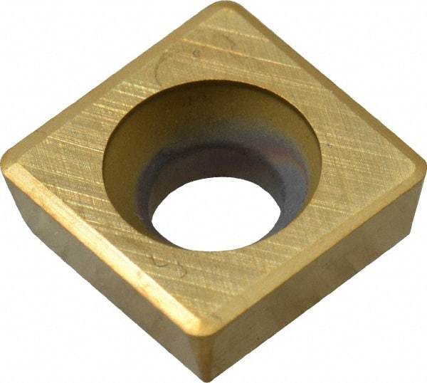 Kennametal - SPEB322 Grade KC725M Carbide Milling Insert - TiN/TiCN/TiN Finish, 0.1252" Thick, 0.3752" Inscribed Circle, 0.8mm Corner Radius - Americas Industrial Supply