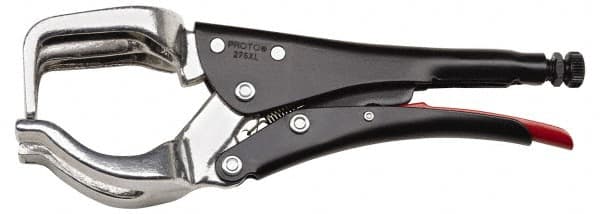 Proto - 9-9/16" OAL Standard Jaw U-Clamp Weld Locking Pliers - 2-3/4" Jaw Width, 2-3/4" Jaw Depth, 3-1/2" Jaw Opening, Standard Handle - Americas Industrial Supply