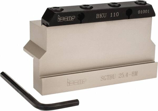 Iscar - Tool Block Style SGTBU, 1.77" Blade Height, 4.331" OAL, 2.76"& OAH, Indexable Cutoff Blade Tool Block - 1" Shank Height, 0.906" Shank Width, Through Coolant, Series Tool Blocks - Americas Industrial Supply