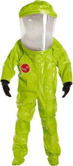 Dupont - Size M, High Visibility Lime, Chemical, Disposable Encapsulated Suit - Attached Hood, Elastic Ankle, Elastic Wrist - Americas Industrial Supply