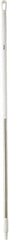 Vikan - 59 x 1-1/4" Aluminum Squeegee Handle - European Threaded Connection, White - Americas Industrial Supply