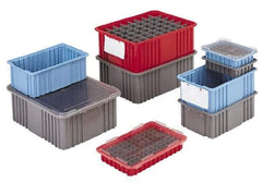 LEWISBins+ - 0.79 Cu Ft, 40 Lb Load Capacity Blue Polyethylene Dividable Container - Stacking, 22.4" Long x 17.4" Wide x 5" High - Americas Industrial Supply