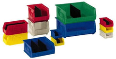 LEWISBins+ - 40 Lb. Load Capacity, 14-3/4" Deep, Gray Polypropylene Hopper Stacking Bin - 7" High x 16-1/2" Wide x 14-3/4" Long - Americas Industrial Supply