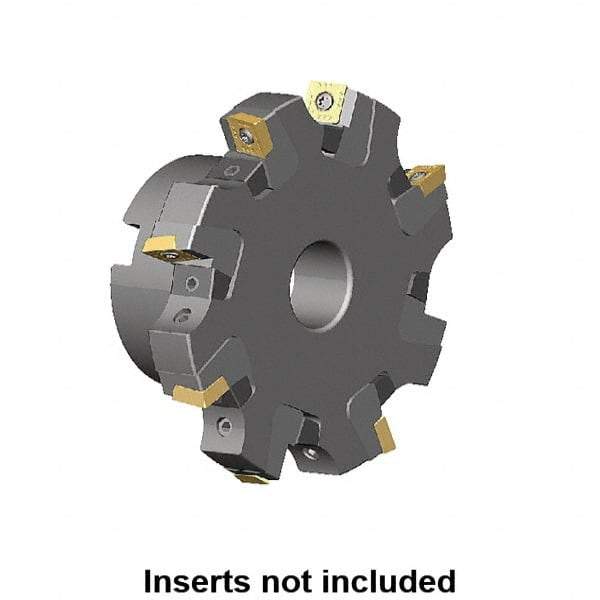 Kennametal - Shell Mount Connection, 13/16" Cutting Width, 1.2564" Depth of Cut, 125mm Cutter Diam, 1.2598" Hole Diam, 8 Tooth Indexable Slotting Cutter - KSSM Toolholder, SD.T 1204.. Insert, Neutral Cutting Direction - Americas Industrial Supply