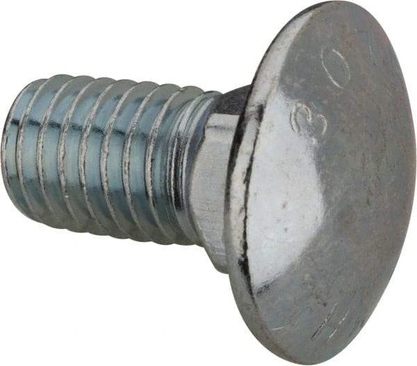 Value Collection - 1/2-13 UNC 1" Length Under Head, Standard Square Neck, Carriage Bolt - Grade 2 Steel, Zinc-Plated Finish - Americas Industrial Supply