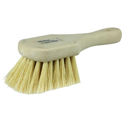 8″ Utility Scrub Brush, White Tampico Fill, Short Handle, Foam Block - Americas Industrial Supply