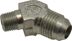 Parker - 3/8" Tube OD, 37° Steel Flared Tube Male 45° Elbow - 1/8 NPTF, Flare x MNPTF Ends - Americas Industrial Supply