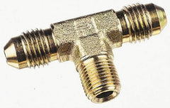 Parker - 5/16" Tube OD, 37° Steel Flared Tube Male Branch Tee - 1/8 NPTF, Flare x MNPTF Ends - Americas Industrial Supply