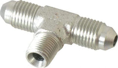 Parker - 1/4" Tube OD, 37° Steel Flared Tube Male Branch Tee - 1/8 NPTF, Flare x MNPTF Ends - Americas Industrial Supply