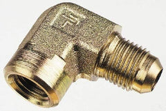 Parker - 3/8" Tube OD, 37° Steel Flared Tube Female Elbow - 1/8 NPTF, Flare x FNPTF Ends - Americas Industrial Supply