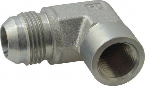 Parker - 3/4" Tube OD, 37° Steel Flared Tube Female Elbow - 1/2 NPTF, Flare x FNPTF Ends - Americas Industrial Supply