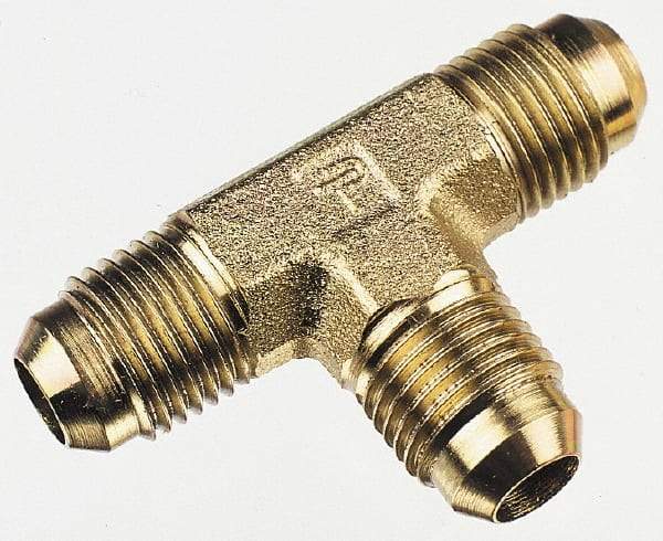 Parker - 1/8" Tube OD, 37° Steel Flared Tube Union Tee - Flare x Flare x Flare Ends - Americas Industrial Supply