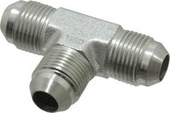 Parker - 1/2" Tube OD, 37° Steel Flared Tube Union Tee - Flare x Flare x Flare Ends - Americas Industrial Supply