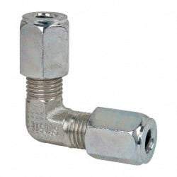 Parker - Metal Flareless Bite Tube Union Elbow - 1/4 NPTF - Americas Industrial Supply