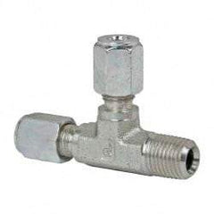 Parker - Metal Flareless Bite Tube Male Run Tee - 1/4 NPTF - Americas Industrial Supply
