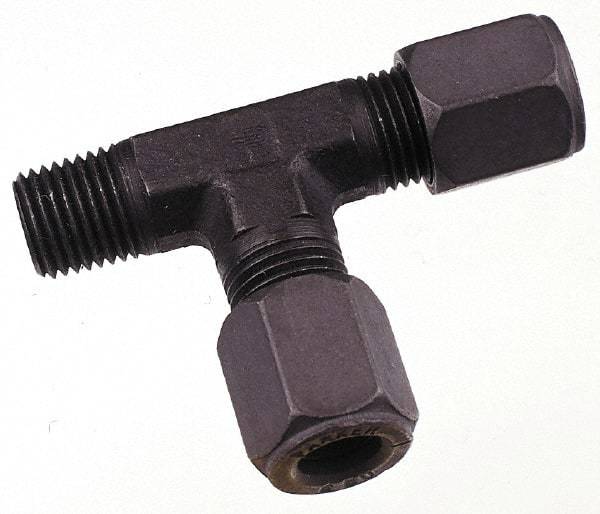 Parker - Metal Flareless Bite Tube Male Run Tee - 3/4 NPTF - Americas Industrial Supply
