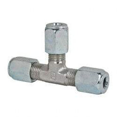 Parker - Metal Flareless Bite Tube Union Tee - 1/4 NPTF - Americas Industrial Supply